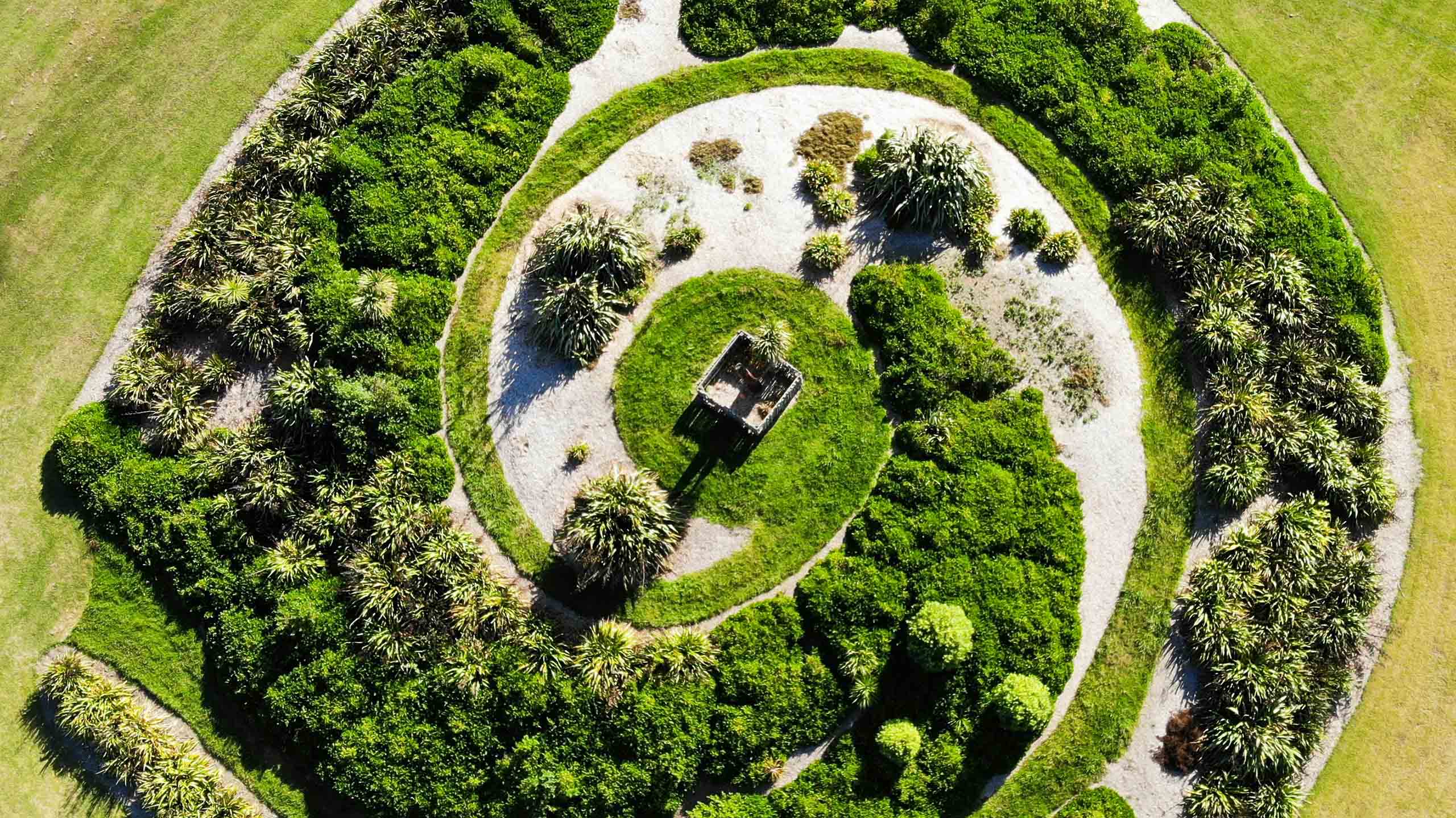 Spiralförmiger Wald von oben