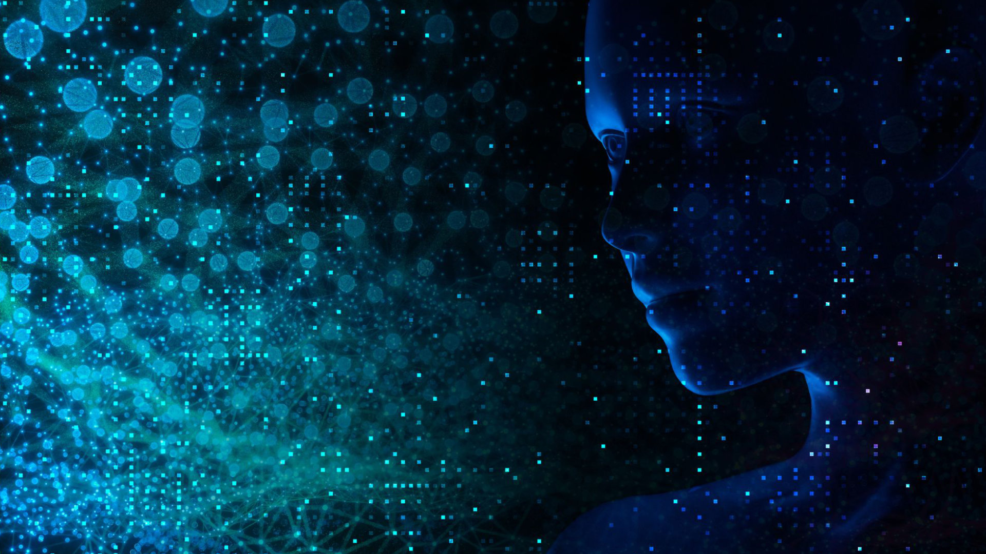 Angedeuteter Mensch als KI