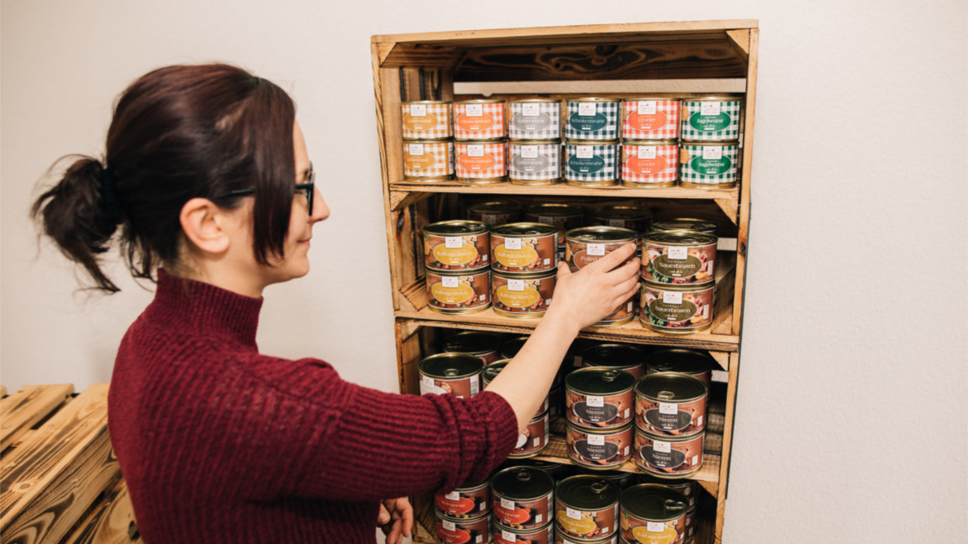Products from Benz Butchers on the shelf
