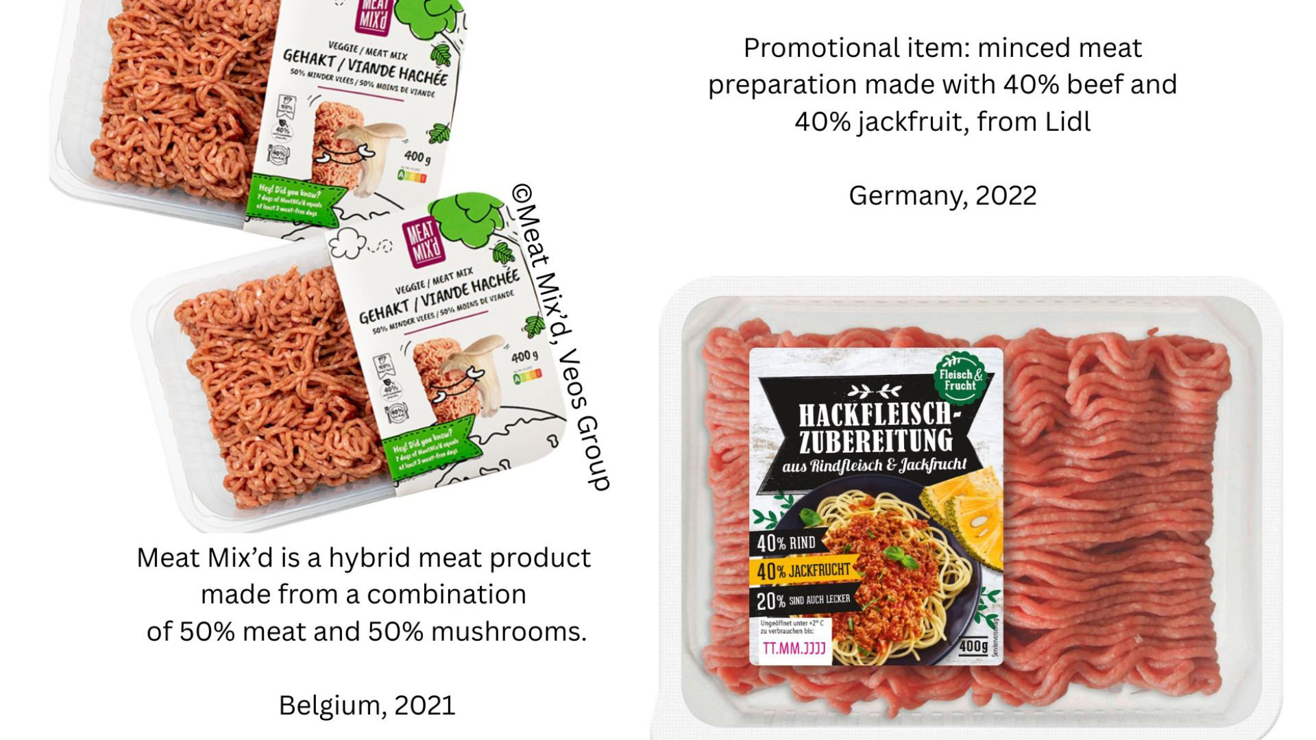 Minced meat preparation made from beef and jackfruit