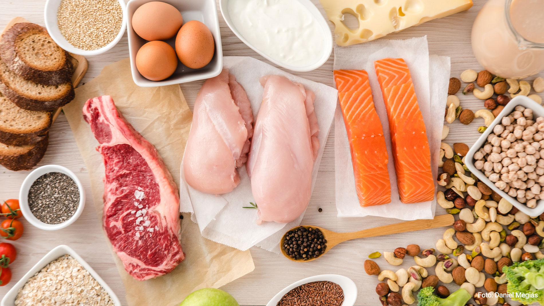 Various protein-containing foods