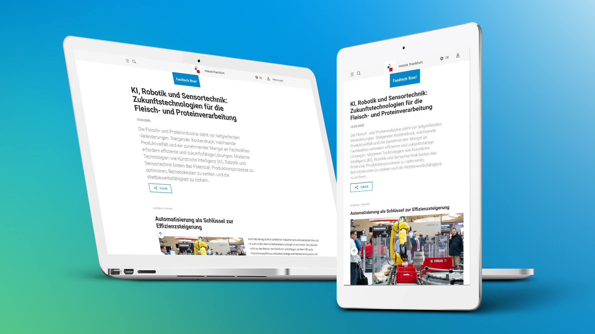 Tablet mit einem Advertorial